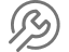 Gray stylized logo; concentric circles forming an abstract shape resembling a wrench or key